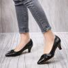 imageMona flying Womens Leather Elegant Pointed Toe Bowknot Pumps Ladies Kitten Heels Dressy Casual Office Work ShoesBlack