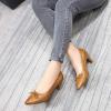 imageMona flying Womens Leather Elegant Pointed Toe Bowknot Pumps Ladies Kitten Heels Dressy Casual Office Work ShoesBrown