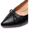 imageMona flying Womens Leather Elegant Pointed Toe Bowknot Pumps Ladies Kitten Heels Dressy Casual Office Work ShoesPitchdark