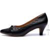 imageMona flying Womens Leather Elegant Pointed Toe Bowknot Pumps Ladies Kitten Heels Dressy Casual Office Work ShoesPitchdark
