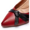 imageMona flying Womens Leather Elegant Pointed Toe Bowknot Pumps Ladies Kitten Heels Dressy Casual Office Work ShoesRed Black
