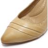 imageMona flying Womens Leather Pump Med Heel Pointed Toe Office Dress Shoes for LadiesApricot