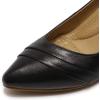 imageMona flying Womens Leather Pump Med Heel Pointed Toe Office Dress Shoes for LadiesBlack