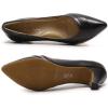 imageMona flying Womens Leather Pump Med Heel Pointed Toe Office Dress Shoes for LadiesBlack