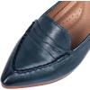 imageMona flying Womens Leather Pump Med Heel Pointed Toe Office Dress Shoes for LadiesDark Blue