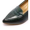 imageMona flying Womens Leather Pump Med Heel Pointed Toe Office Dress Shoes for LadiesDark Green