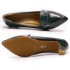 imageMona flying Womens Leather Pump Med Heel Pointed Toe Office Dress Shoes for LadiesDark Green