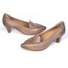 imageMona flying Womens Leather Pump Med Heel Pointed Toe Office Dress Shoes for LadiesLight Coffee