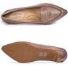 imageMona flying Womens Leather Pump Med Heel Pointed Toe Office Dress Shoes for LadiesLight Coffee