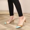 imageMona flying Womens Leather Pump Med Heel Pointed Toe Office Dress Shoes for LadiesMint Greenbrownpink