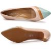 imageMona flying Womens Leather Pump Med Heel Pointed Toe Office Dress Shoes for LadiesMint Greenbrownpink