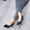 imageMona flying Womens Leather Pump Med Heel Pointed Toe Office Dress Shoes for LadiesNavy Blue