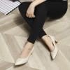 imageMona flying Womens Leather Pump Med Heel Pointed Toe Office Dress Shoes for LadiesOffwhite