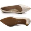 imageMona flying Womens Leather Pump Med Heel Pointed Toe Office Dress Shoes for LadiesOffwhite