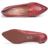 imageMona flying Womens Leather Pump Med Heel Pointed Toe Office Dress Shoes for LadiesReddish