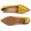 imageMona flying Womens Leather Pump Med Heel Pointed Toe Office Dress Shoes for LadiesYellow