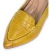 imageMona flying Womens Leather Pump Med Heel Pointed Toe Office Dress Shoes for LadiesYellow