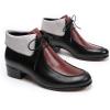 imageMona flying Laceup Leather Ankle Boots for Women Low Heel Fashion Tie up Dress BootiesBlackpurple