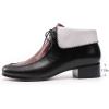 imageMona flying Laceup Leather Ankle Boots for Women Low Heel Fashion Tie up Dress BootiesBlackpurple