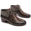 imageMona flying Laceup Leather Ankle Boots for Women Low Heel Fashion Tie up Dress BootiesGreycoffee