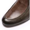 imageMona flying Laceup Leather Ankle Boots for Women Low Heel Fashion Tie up Dress BootiesGreycoffee