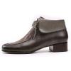 imageMona flying Laceup Leather Ankle Boots for Women Low Heel Fashion Tie up Dress BootiesGreycoffee