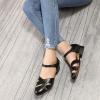 imageMona flying Women Leather Tatianna Dress Sandals Closed Toe Low Heels Strappy Flats Summer Casual ShoesBlack