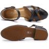 imageMona flying Women Leather Tatianna Dress Sandals Closed Toe Low Heels Strappy Flats Summer Casual ShoesBlack