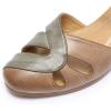 imageMona flying Women Leather Tatianna Dress Sandals Closed Toe Low Heels Strappy Flats Summer Casual ShoesCoffeegreydark Grey