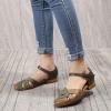 imageMona flying Women Leather Tatianna Dress Sandals Closed Toe Low Heels Strappy Flats Summer Casual ShoesCoffeegreydark Grey