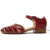 imageMona flying Women Leather Tatianna Dress Sandals Closed Toe Low Heels Strappy Flats Summer Casual ShoesRed