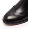 imageMona flying Womens Classic Leather Chelsea Boot Ankle High Fashion Low Heel Pull on Wingtip Brogue BootiesBlack