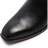imageMona flying Womens Classic Leather Chelsea Boot Low Heel Pull on Ankle Booties Square ToeBlack