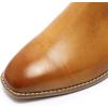 imageMona flying Womens Classic Leather Chelsea Boot Low Heel Pull on Ankle Booties Square ToeBrown