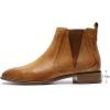 imageMona flying Womens Classic Leather Chelsea Boot Low Heel Pull on Ankle Booties Square ToeBrown