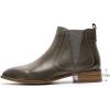 imageMona flying Womens Classic Leather Chelsea Boot Low Heel Pull on Ankle Booties Square ToeGrey