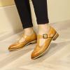 imageMona flying Womens Classic Wingtip Oxfords Mary Jane T Strap Flat Leather Shoes for LadiesBrown