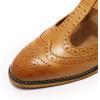 imageMona flying Womens Classic Wingtip Oxfords Mary Jane T Strap Flat Leather Shoes for LadiesBrown