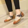 imageMona flying Womens Classic Wingtip Oxfords Mary Jane T Strap Flat Leather Shoes for LadiesBrownoffwhitedark Grey
