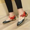 imageMona flying Womens Classic Wingtip Oxfords Mary Jane T Strap Flat Leather Shoes for LadiesDark Greenoffwhitered