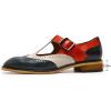 imageMona flying Womens Classic Wingtip Oxfords Mary Jane T Strap Flat Leather Shoes for LadiesDark Greenoffwhitered