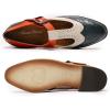 imageMona flying Womens Classic Wingtip Oxfords Mary Jane T Strap Flat Leather Shoes for LadiesDark Greenoffwhitered