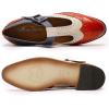 imageMona flying Womens Classic Wingtip Oxfords Mary Jane T Strap Flat Leather Shoes for LadiesRedoffwhiteblue