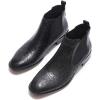 imageMona flying Womens Comfort Leather Chelsea Boot Chic Low Heel Pull on Ankle BootiesBlack