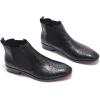 imageMona flying Womens Comfort Leather Chelsea Boot Chic Low Heel Pull on Ankle BootiesBlack