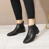 imageMona flying Womens Comfort Leather Chelsea Boot Chic Low Heel Pull on Ankle BootiesBlack