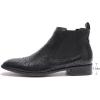 imageMona flying Womens Comfort Leather Chelsea Boot Chic Low Heel Pull on Ankle BootiesBlack
