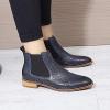 imageMona flying Womens Comfort Leather Chelsea Boot Chic Low Heel Pull on Ankle BootiesBlue