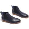 imageMona flying Womens Comfort Leather Chelsea Boot Chic Low Heel Pull on Ankle BootiesBlue