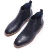 imageMona flying Womens Comfort Leather Chelsea Boot Chic Low Heel Pull on Ankle BootiesBlue